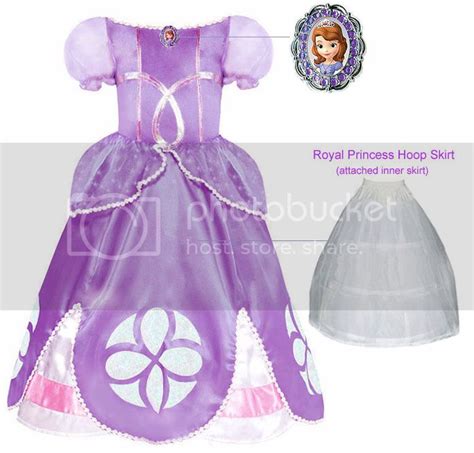 Disney Princess SOFIA THE FIRST costume dress + tiara + amulet necklace ...