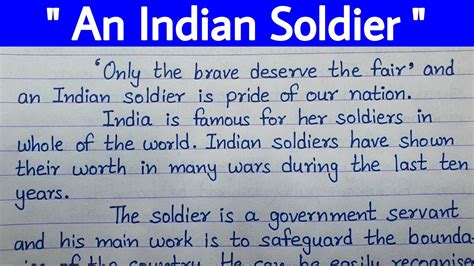 Essay On An Indian Soldier Pls Education Essay Writing Letter Writing Youtube