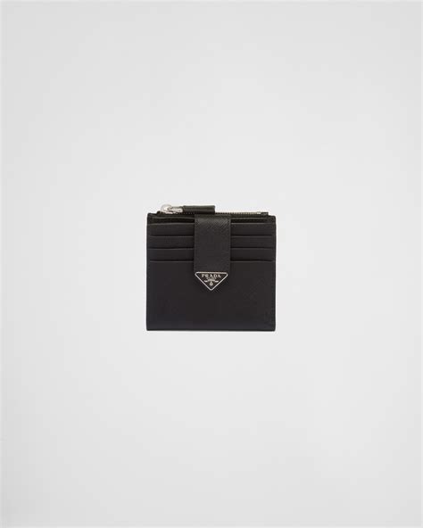 Black Saffiano Leather Card Holder Prada