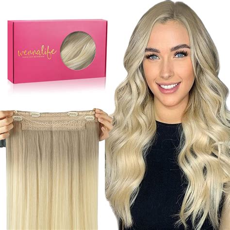 Wennalife Wire Hair Extensions For Women Inch G Ombre Ash Blonde