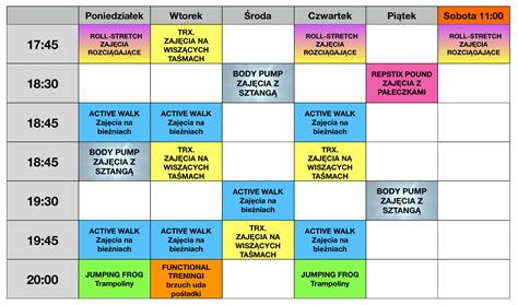 Grafik Zaj Champfit Si Ownia I Fitness Club Zielonka Active Walk