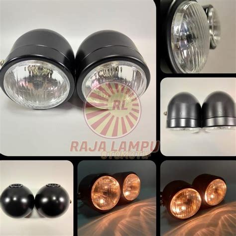 Jual Lampu Depan Motor Model Twins Dual Headlamp Classic Japstyle Twins