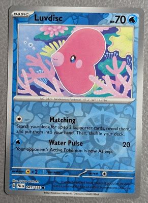 Luvdisc Reverse Holo Nm Pal Paldea Evolved Pokemon Card Ebay