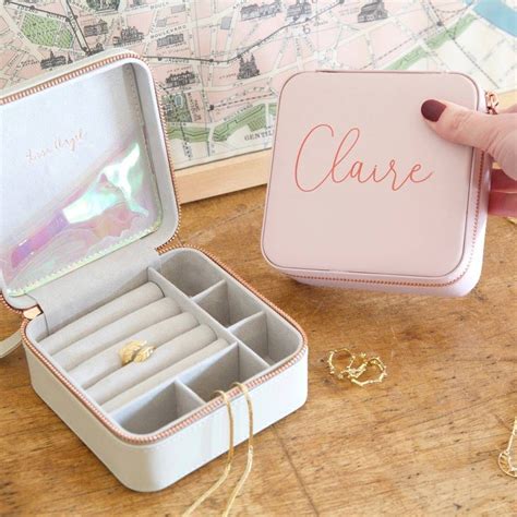 Personalised Square Travel Jewellery Box A Sweet And Simple