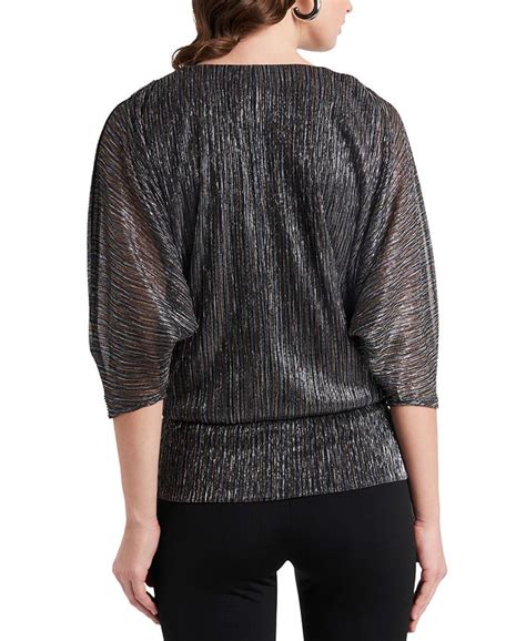 Msk Metallic Dolman Sleeve Blouse Macys