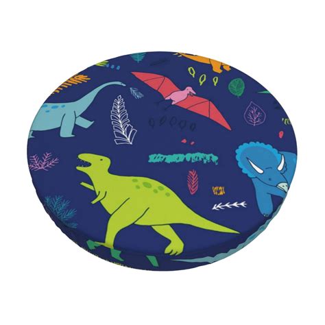 Coaee Dinosaurs Adventure With Palms And Tropical Leaves Round Bar