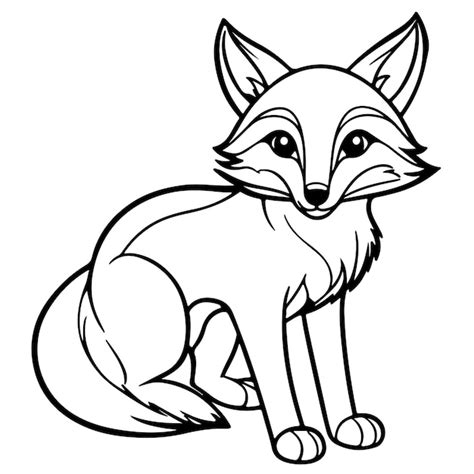 Premium Vector Cute Fox Sketch Line Art Drawing