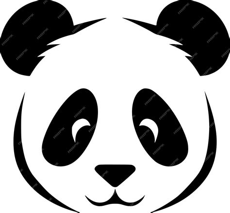 Premium Vector | A panda face with black ears and ears