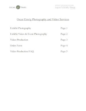 Fillable Online Daily Ctia Oscar Einzig Photography And Video Services