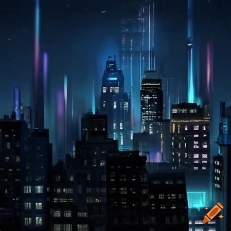 Futuristic Cityscape At Night On Craiyon