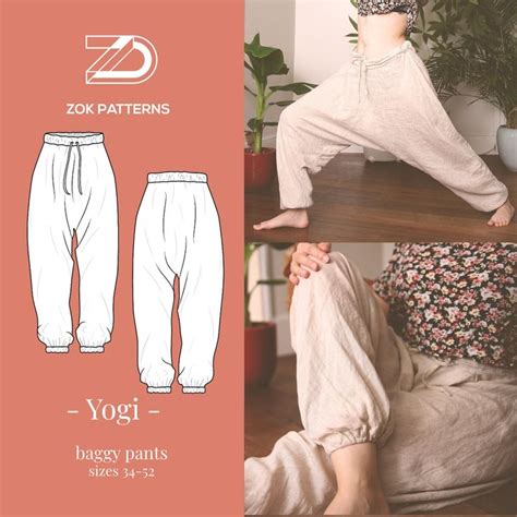 YOGI Sarouel Pantalon De Yoga Bouffant Patron De Couture Etsy France