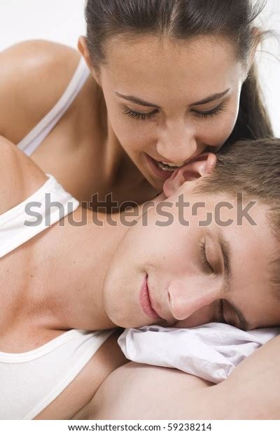 Loving Affectionate Nude Heterosexual Couple On Stock Photo