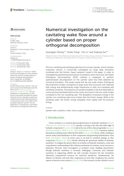 Pdf Numerical Investigation On The Cavitating Wake Flow Around A