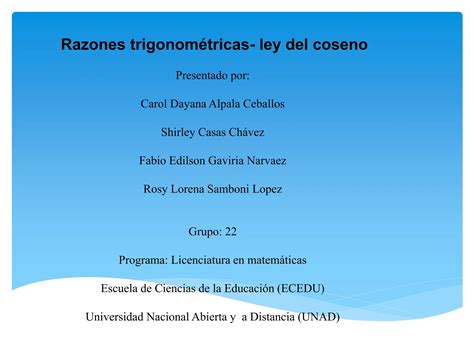 Unidad Razones Trigonometricas Ley Del Coseno Pptx