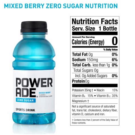 Powerade Zero Sugar Mixed Berry No Sugar Added Electrolyte And Vitamin