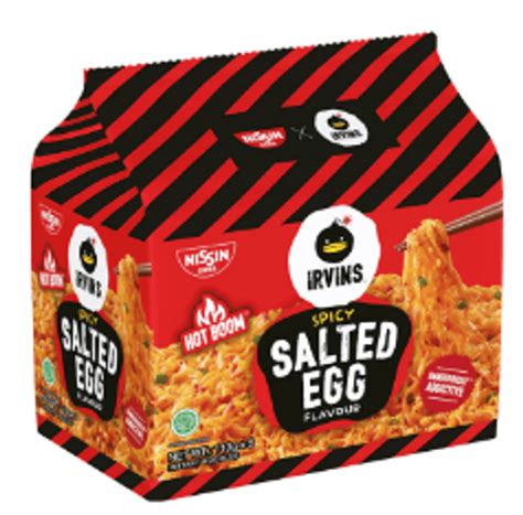 Halal Nissin Irvins Salted Egg Ramen Spicy Salted Egg Ramen Nissin Irvins Mala Salted Egg