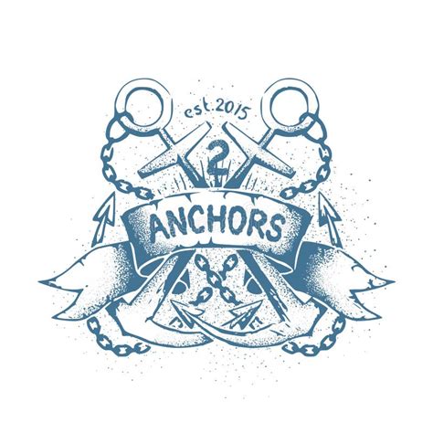 Two Crossed Anchors With White Ribbon 3d Stock Illustration Illustration Of Banner Graphic