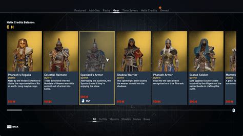 Gear Assassins Creed Origins Interface In Game