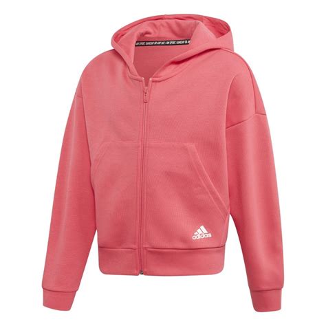 Adidas Girls Must Haves 3 Stripes Hoodie Pink Bmc Sports