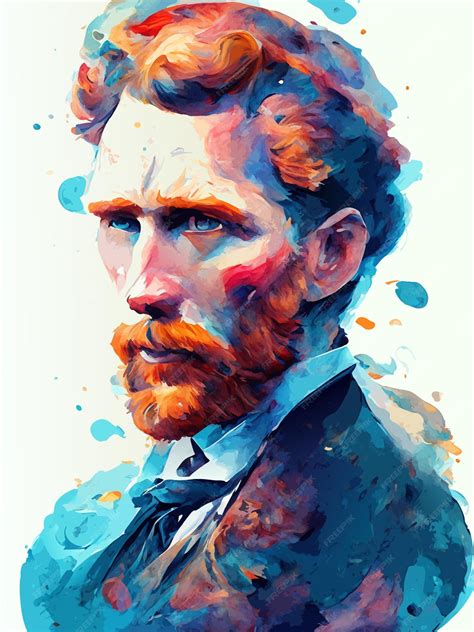 Van Gogh Aquarela - Retrato de Van Gogh Ilustração em estilo aquarela | vetor Premium ...