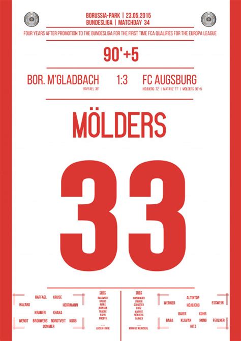 Poster Mölders vs Gladbach Design vom Augsburger Tor zur Europa