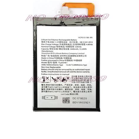 Original Tlp034e1 Battery 3505mah 13 49wh 3 85v For Blackberry Keyone