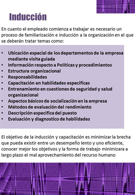 Cuadros completos de psicología Inducción empresarial