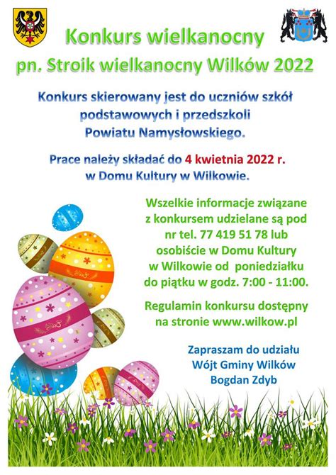 Konkurs wielkanocny pn Stroik wielkanocny Wilków 2022 Visit namyslow