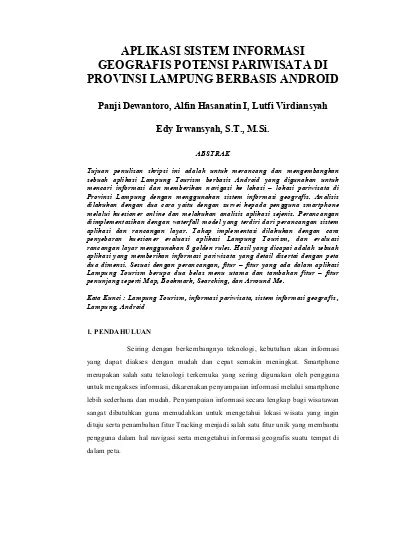 APLIKASI SISTEM INFORMASI GEOGRAFIS POTENSI PARIWISATA DI PROVINSI