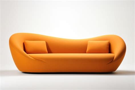 Premium AI Image | a modern orange couch with pillows on it