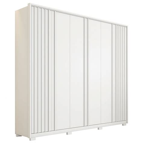 Guarda Roupa Casal Apollo 6 Portas 4 Gavetas Branco Fosco Caemmun