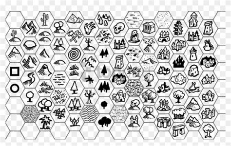 Free Png Public Domain Hex Icons - Fantasy Map Icon Set, Transparent ...