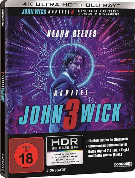 John Wick Chapter Parabellum K D Steelbooks Germany Blu