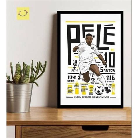 Quadro Decorativo Pelé 70x50 Premium Elo7 Produtos Especiais