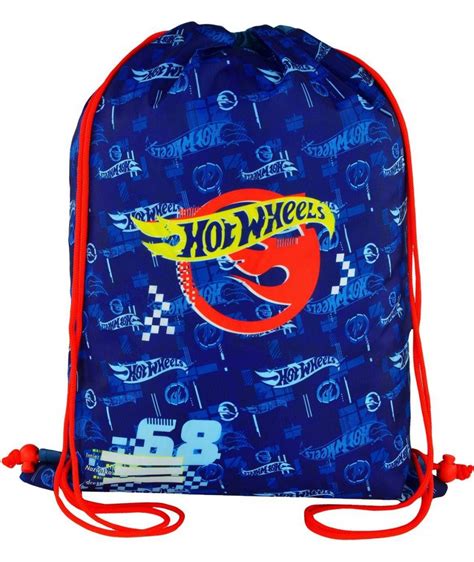Niebieski worek na buty na WF Hot Wheels dla chłopca do szkoły