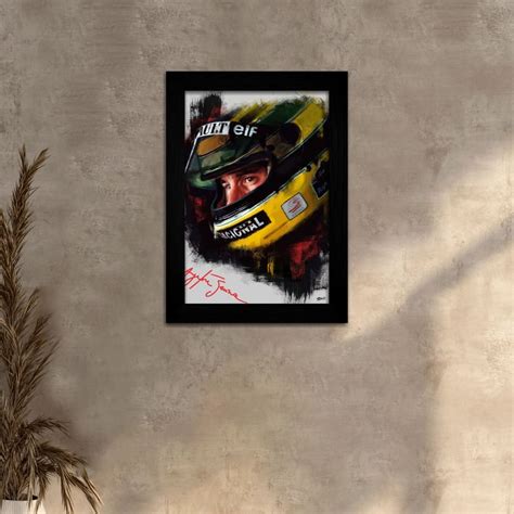 Quadro Decorativo Ayrton Senna Black Vintage