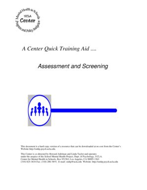 Fillable Online Smhp Psych Ucla A Center Quick Training Aid Ucla