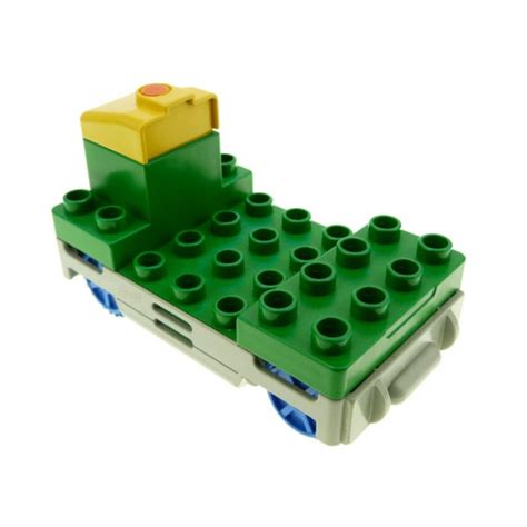 1x Lego Duplo Elektrische Eisenbahn E Lok Grün Lok Geprüft 2961b