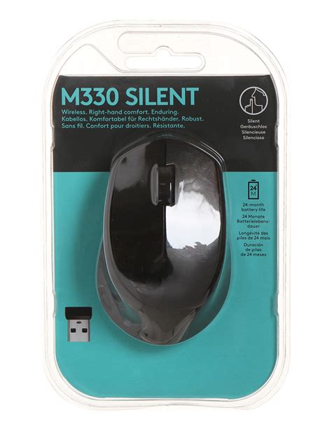 Мышь беспроводная Logitech M330 Silent Plus 910-004909, черный - купить ...