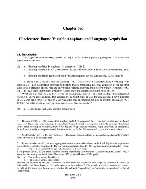 PDF Chapter Six Coreference Bound Variable Anaphora And Language