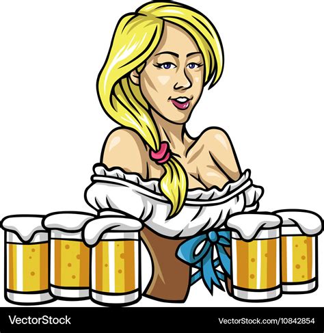 Oktoberfest Sexy Girl Holding The Beers Royalty Free Vector