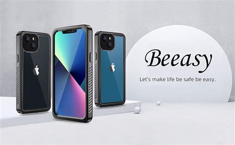 Beeasy Coque pour iPhone 13 Étanche IP68 Imperméable Antichoc 360