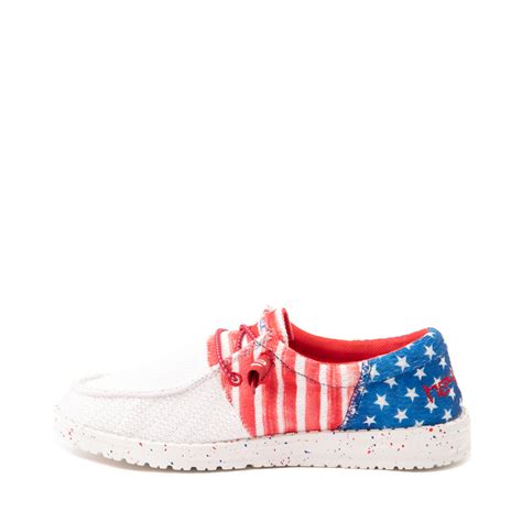 Womens Hey Dude Wendy Sox Americana Slip On Casual Shoe Star Spangled Journeys