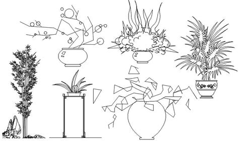 2D blocks of trees and plants in AutoCAD drawing, dwg file, CAD file ...