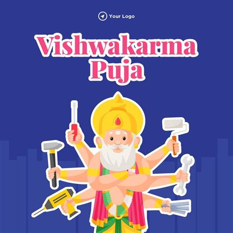 Premium Vector Banner Design Of Hindu God Vishwakarma Puja An