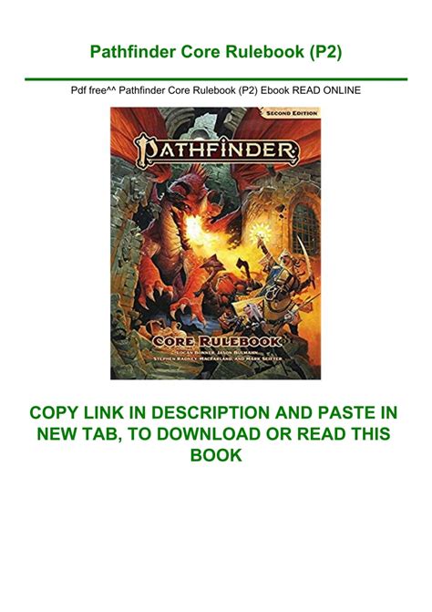 Pdf free^^ Pathfinder Core Rulebook (P2) Ebook READ ONLINE