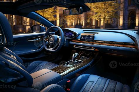 Interior car, electric car, Blue, Modern, hype realistic. AI generative ...