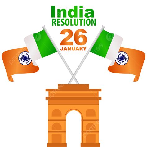 26 De Enero Bandera De Vector Diseño Del Día De La República India Con Puerta Delhi Png El 26