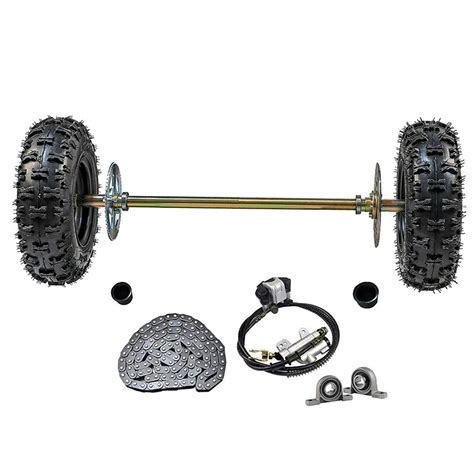 Tdpro Go Kart Rear Axle Assembly Kit Wheels Hubs Rear Tire Tyre For