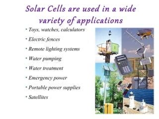 Solar cells and its applications | PPT